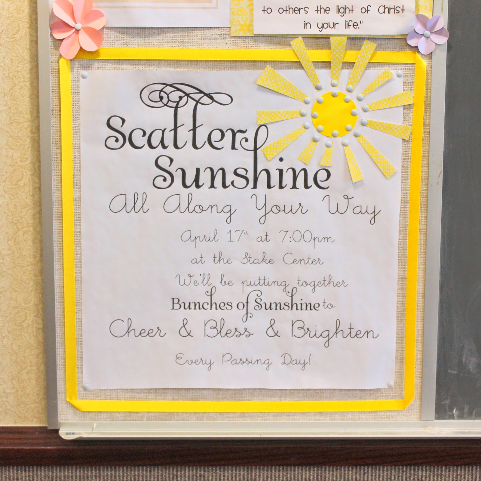 Little Inspirations Scatter Sunshine Relief Society Activity