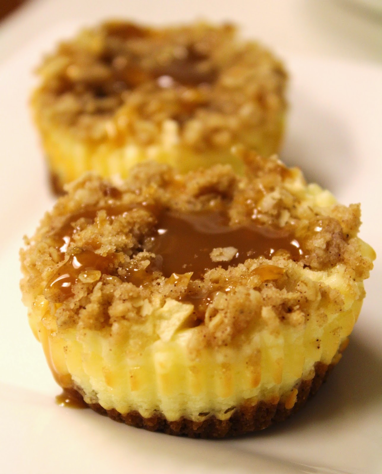 Blog as you Bake Caramel Apple Streusel Cheesecake Cupcakes