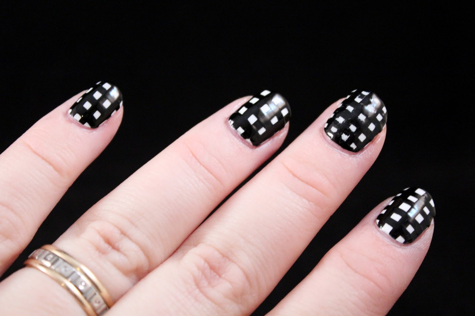 Glimpses of the Moon Tuesday Tutorial Checkered Nails Two Ways
