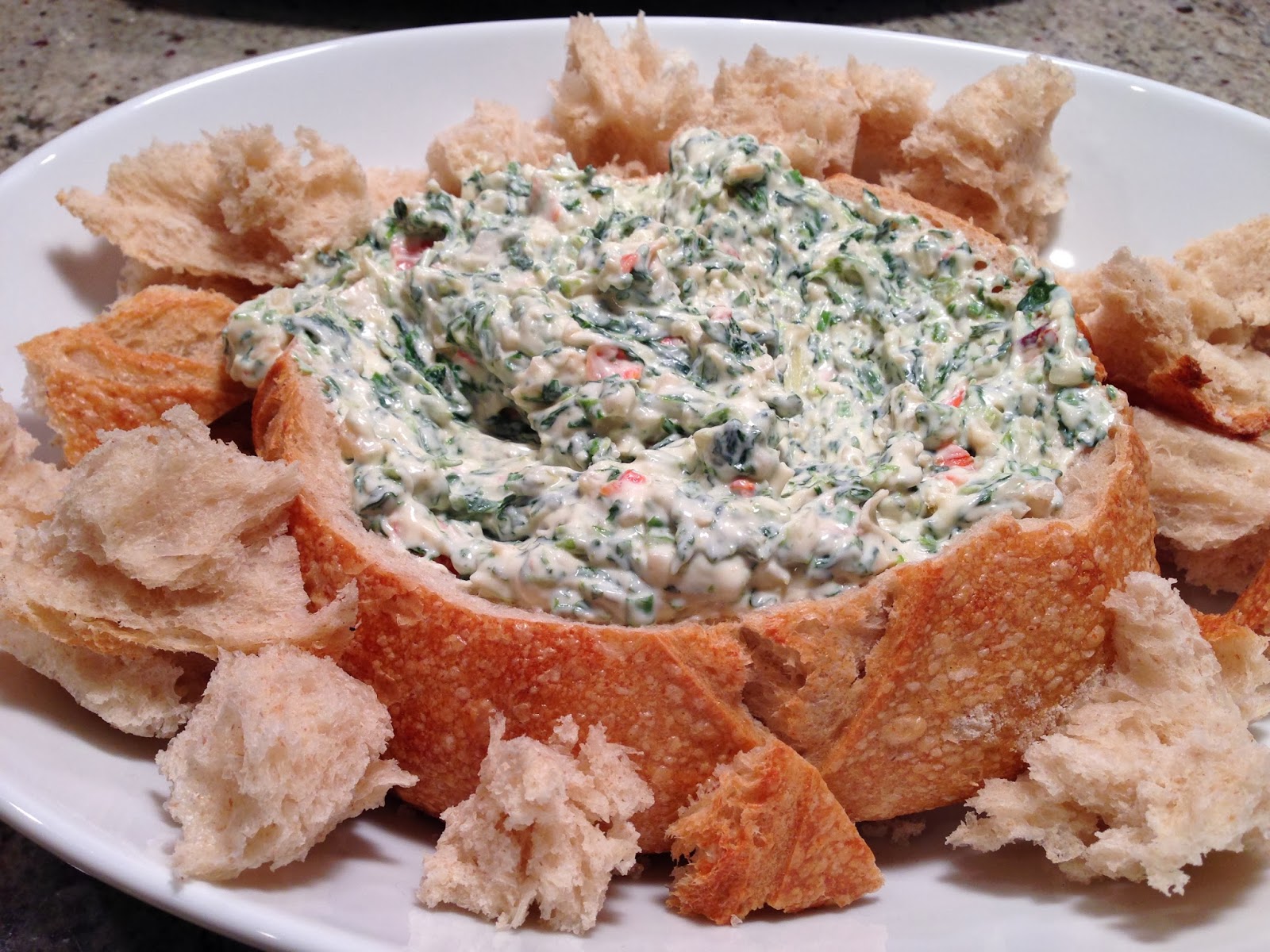 Playing With My Food! Classic Spinach Dip in Bread Bowl