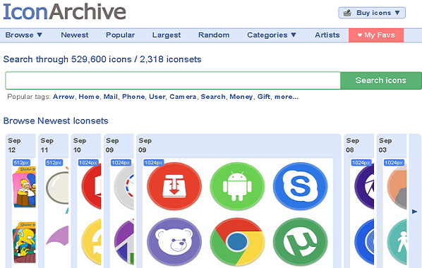 موقع iconarchive تنزيل ايقونات تحميل مجانا اضافة