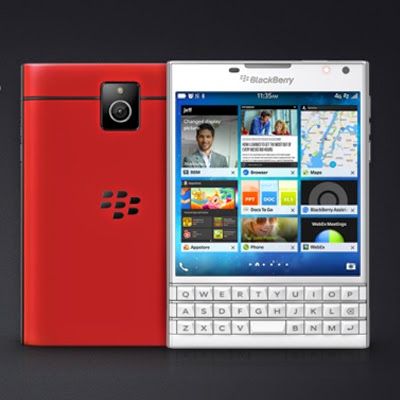 BlackBerry Passport warna Merah dan Putih