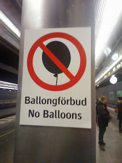 swedish railways funny sign balloons forbidden
