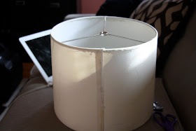 lampshade for  diy ceiling fan makeover project 