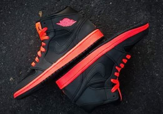 THE SNEAKER ADDICT: 2014 Air Jordan 1 âInfraredâ Sneaker Available Now (Detailed Images)