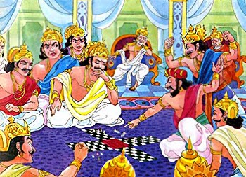 Pandavas defeated from Kaurvas in dice game Pandavas defeated from Kaurvas in dice game