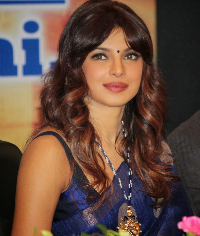 Priyanka Chopra Latest Photos in Blue Saree - Hot Blog Photos