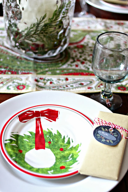 Target melamine Christmas plate and chocolate bar favor-www.goldenboysandme.com