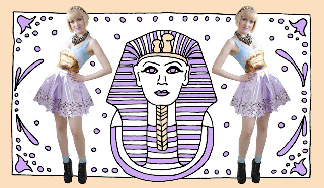 Outfit with Egyptian Bodysuit and metallic skirt Missguided, Jandy, Bambam, Bodysuit, Egypt