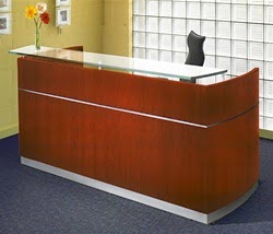 Napoli Reception Desk in Sierra Cherry Napoli Reception Desk in Sierra Cherry