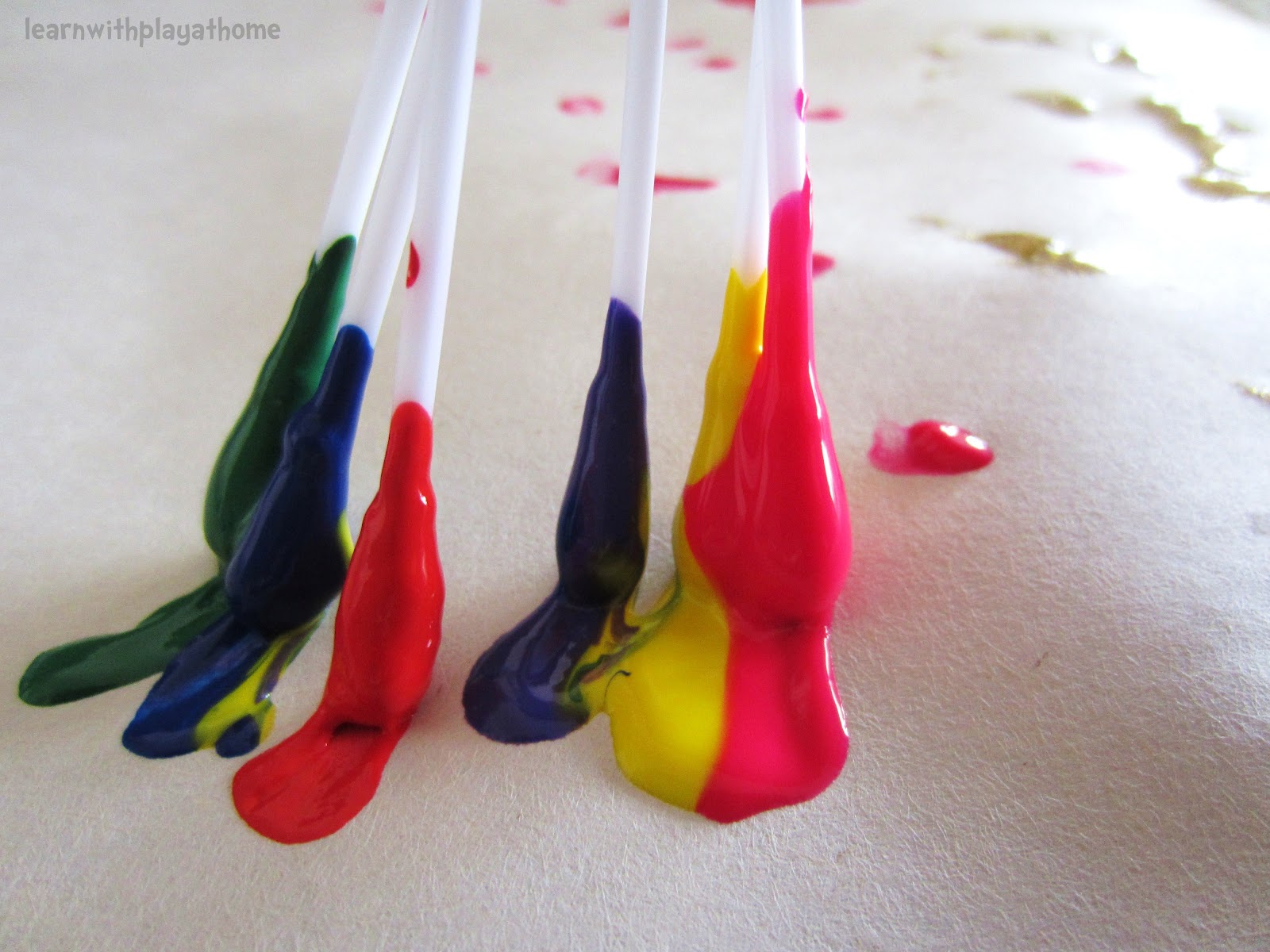 Learn with Play at Home QTip (cottonbud) Painting. Learning Numbers