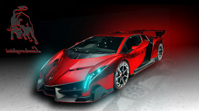 Lamborghini Veneno Red Art HD Wallpaper