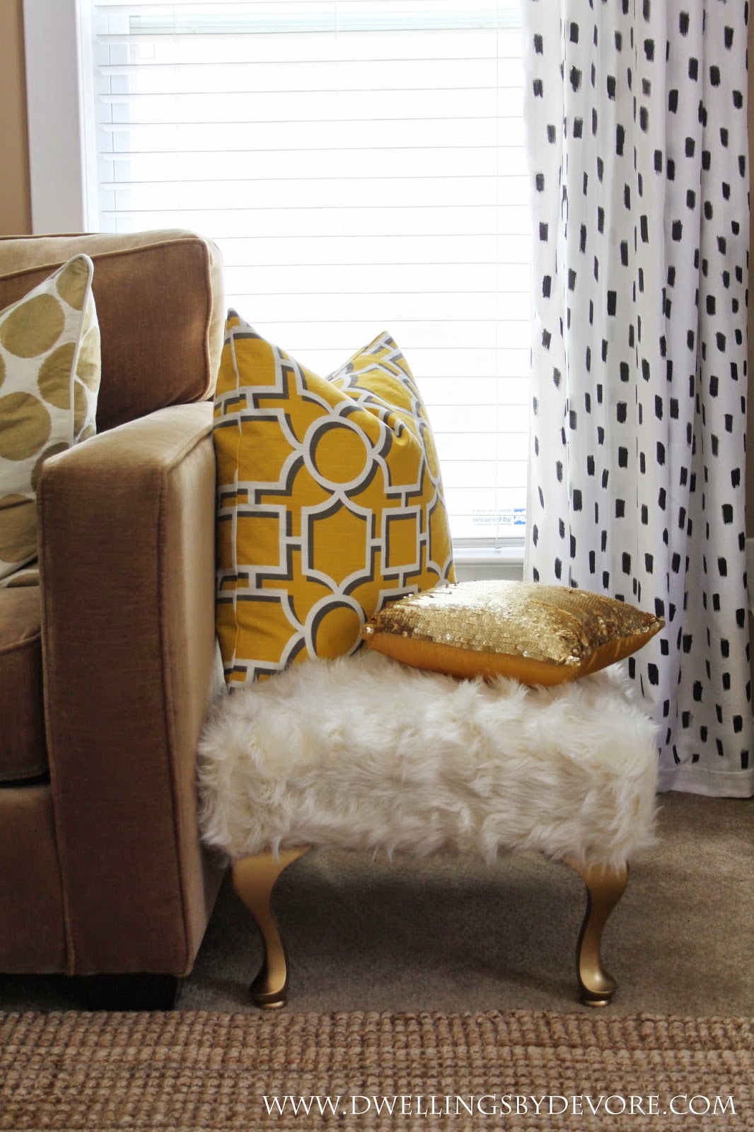 Dwellings By DeVore Upholstered Faux Fur Bench