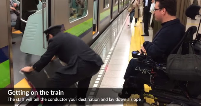 Resultado de imagem para Acessibilidade urbana no Japão: Veja um cadeirante usando trens e o metrô em Tóquio