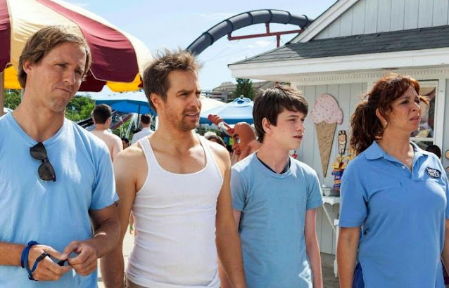 Duncan com seus amigos no parque aquático Water Wizz do filme O verão da minha vida