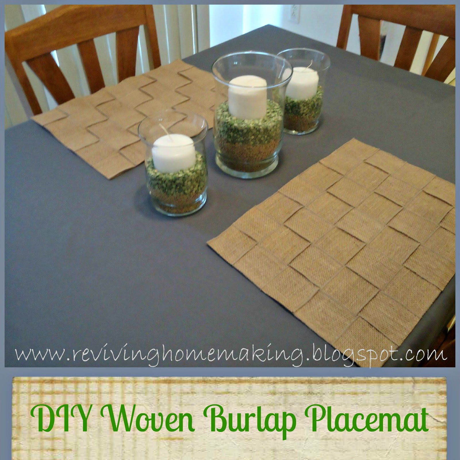 How to Make DIY Placemats from Burlap with a No Sew Method