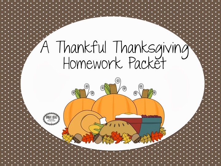 Thanksgiving homework packet image