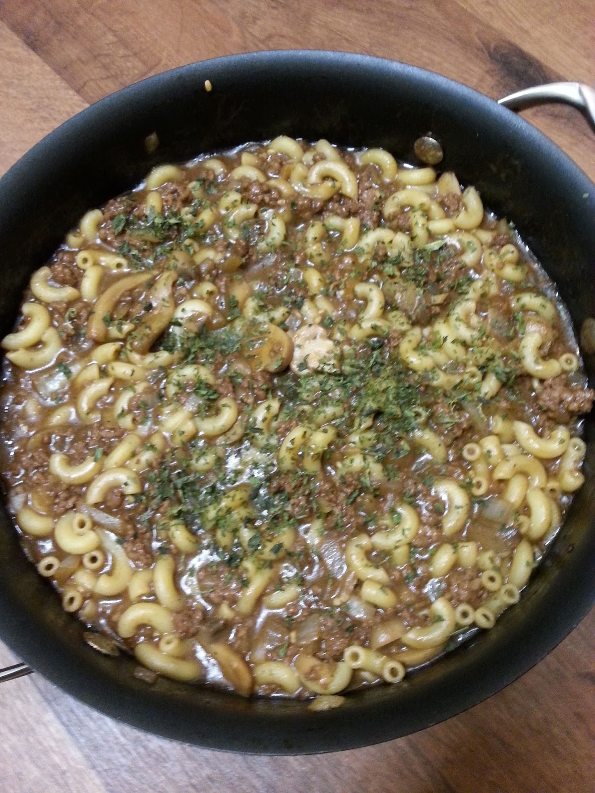 Christine's Pantry Ground Beef with Pasta and Gravy