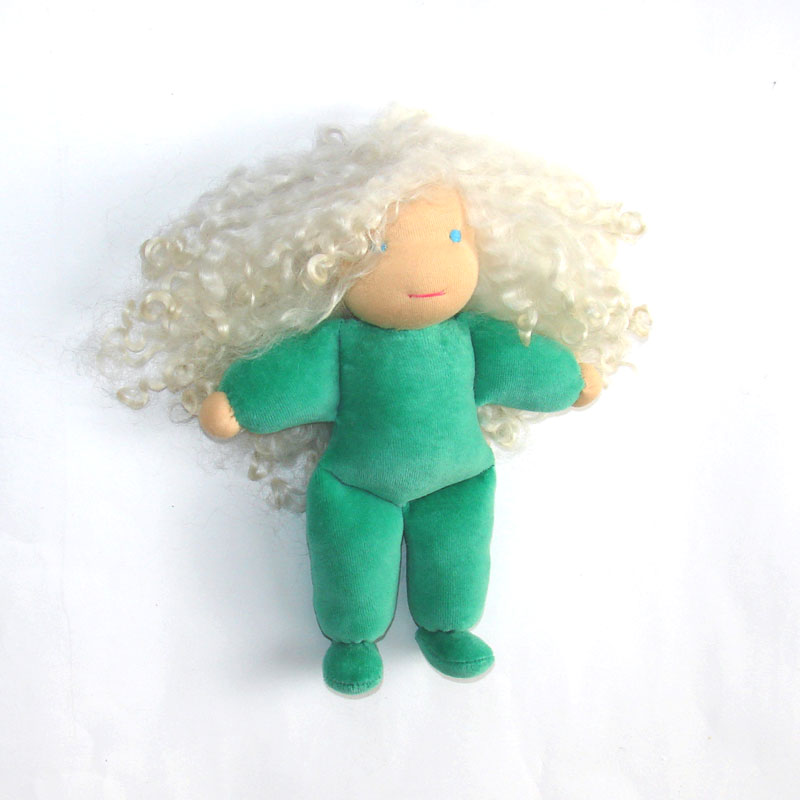 waldorf dolls, hand made doll hair alpaca, mohair curly long wool