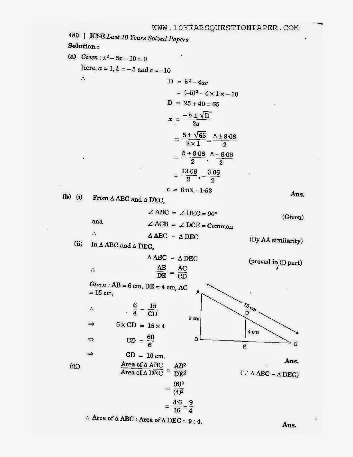 icse class 10th mathematics solved question paper 2013 icse class 10th mathematics solved question paper 2013