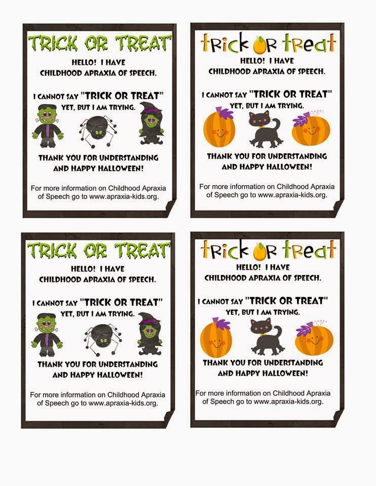 Let's Talk Speech and Language Trick or Treating With Children Who