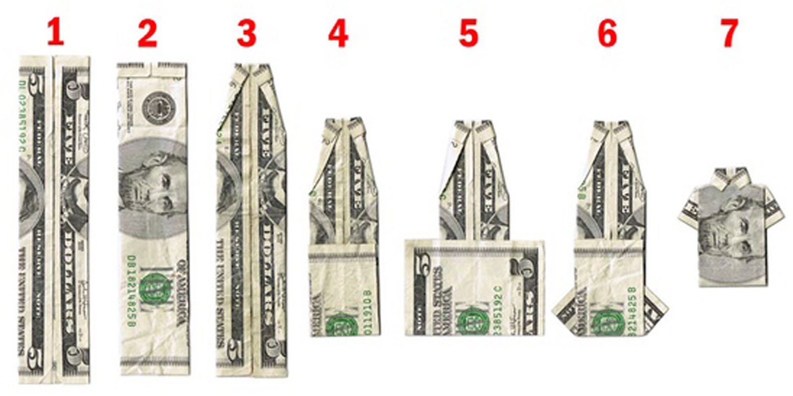 how to make a folded money shirt