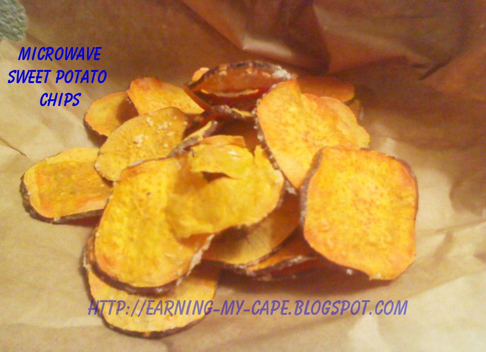 EarningMyCape Microwave Sweet Potato Chips