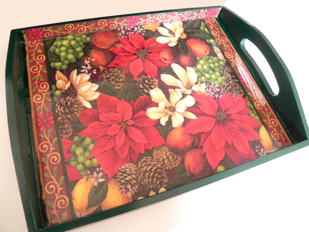 SybillinartNews Wood tray decoupage tutorial