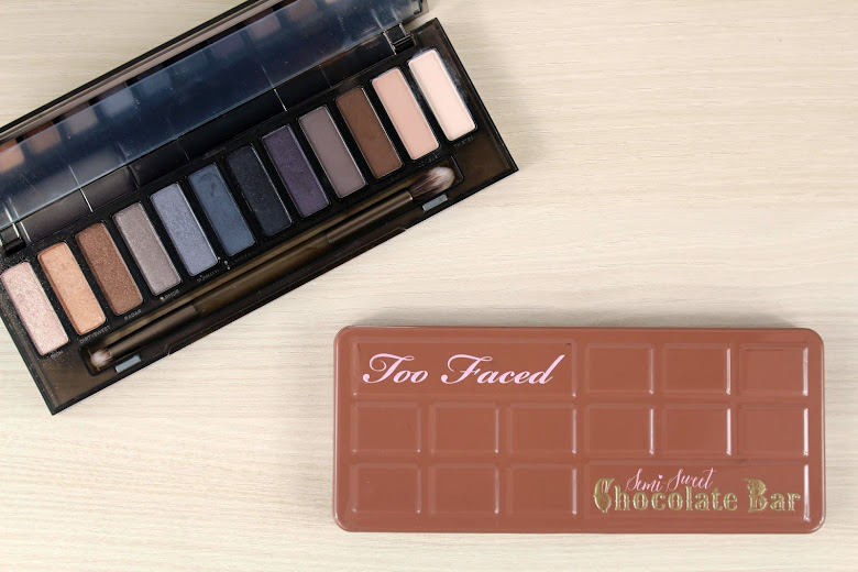 Belles découvertes 2015 Naked Smoky Urban Decay palette Semi Sweet Chocolate Bar Too Faced