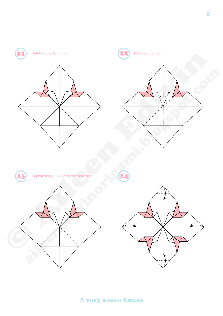 Origami Poppy Diagrams (Aileen Edwin)