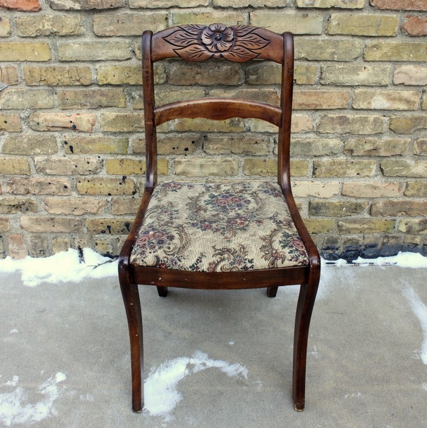 Antique White more Tell City flower back chairs