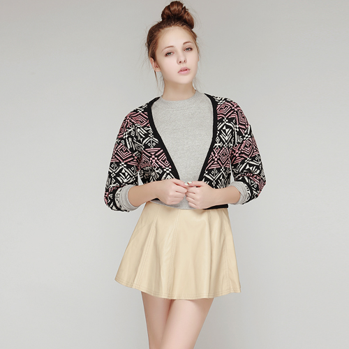 Korean Women's Fashion: Storets Aztec Jacquard Cardigan