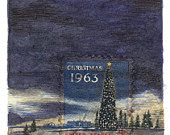 Original Framed Art - Christmas 1963 Postage Stamp Painting, Washington DC