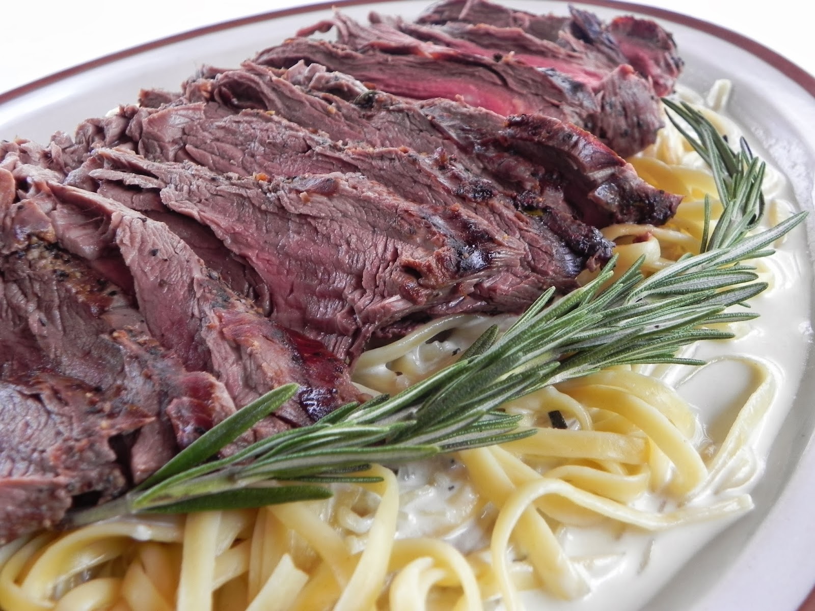 Yates Yummies Decadent Pasta with Rosemary Beef Tenderloin