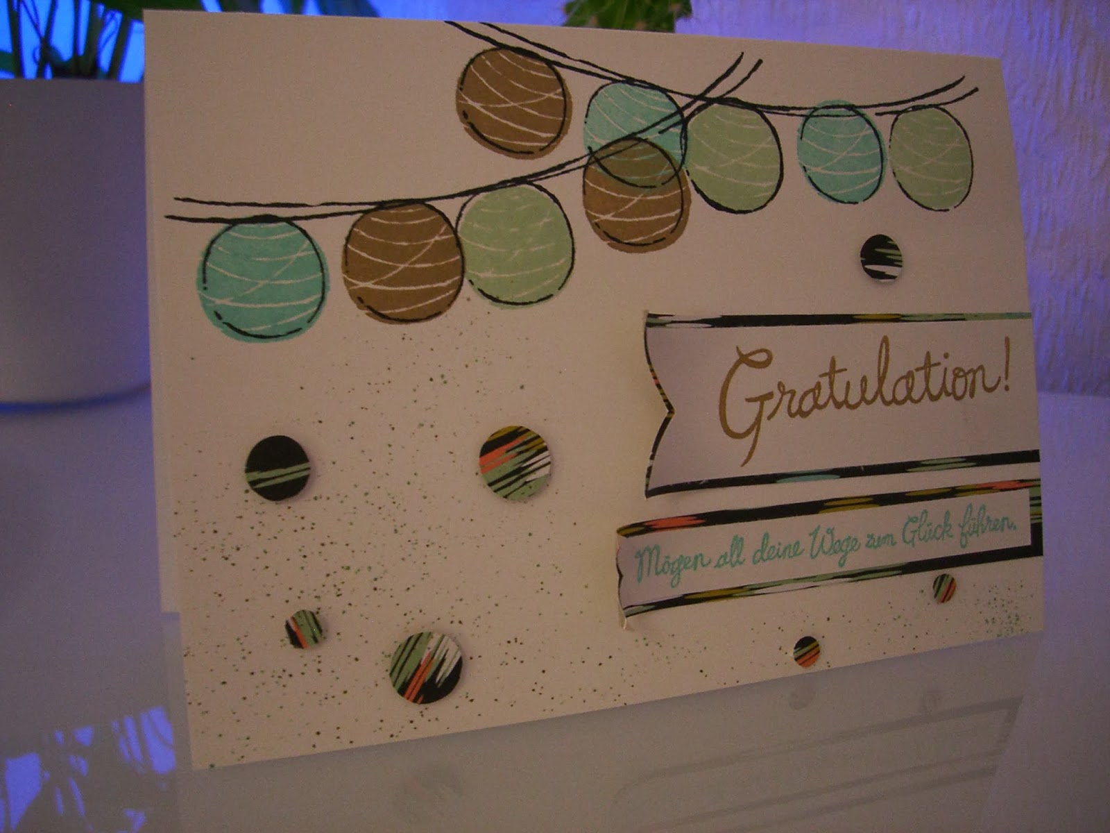Stampin Up Gratulationskarte Glück-s-Wunsch, In colors 2013-2015