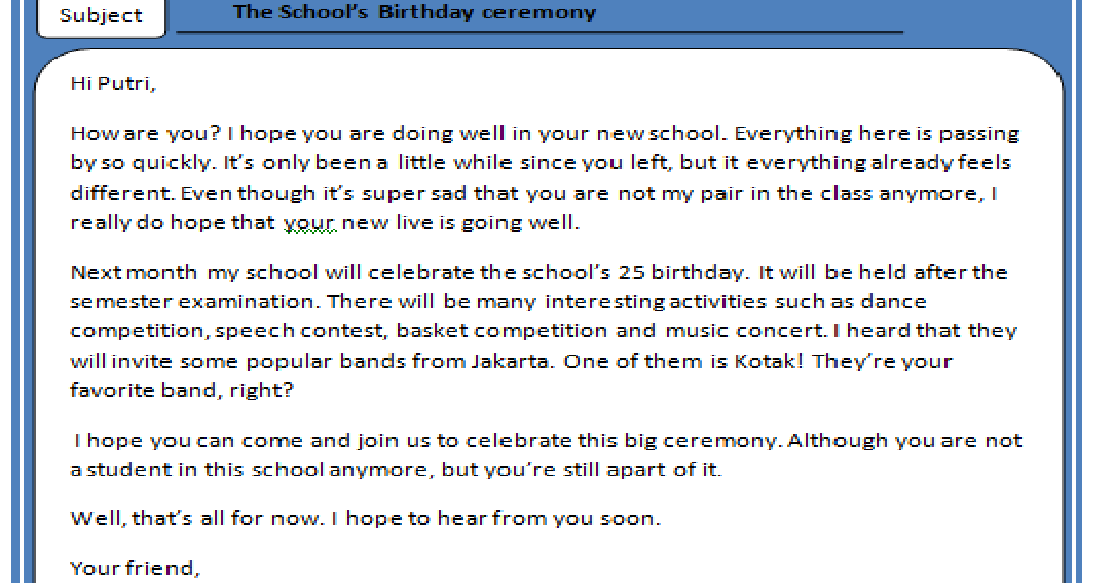 Gallery Cohort contoh RPP personal letter (email