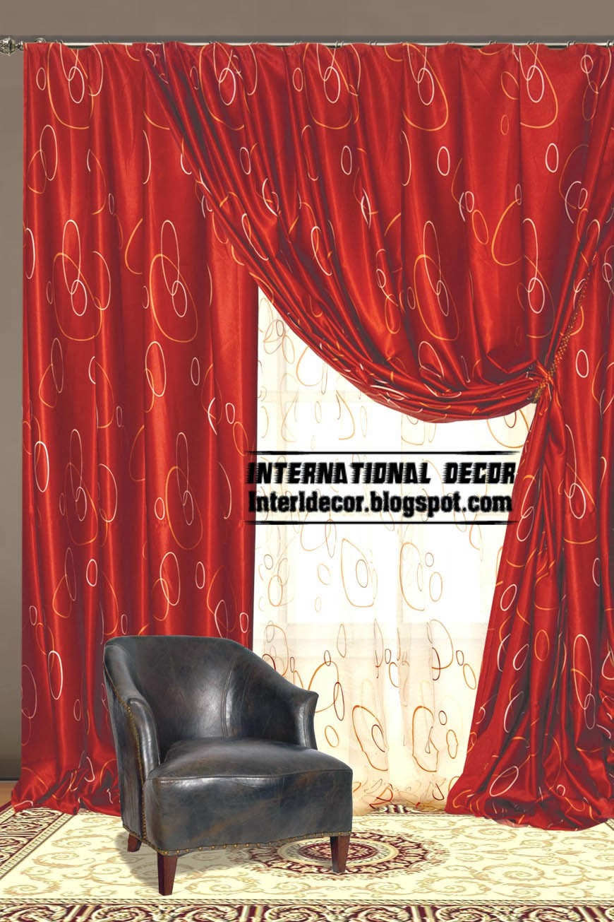 red curtains, stylish red curtain design for the interior