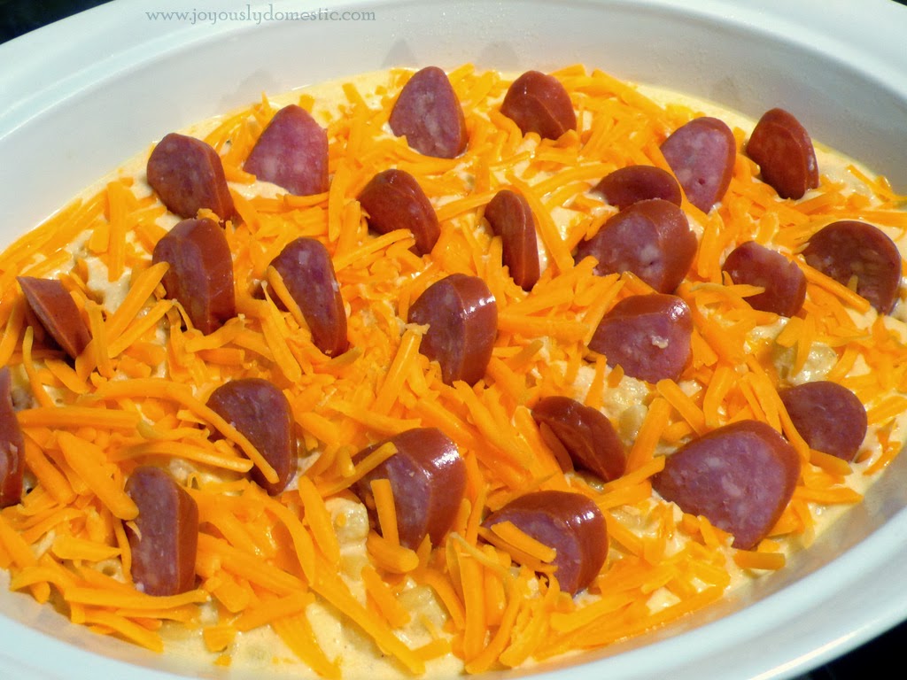 Joyously Domestic Smoked Sausage Macaroni and Cheese