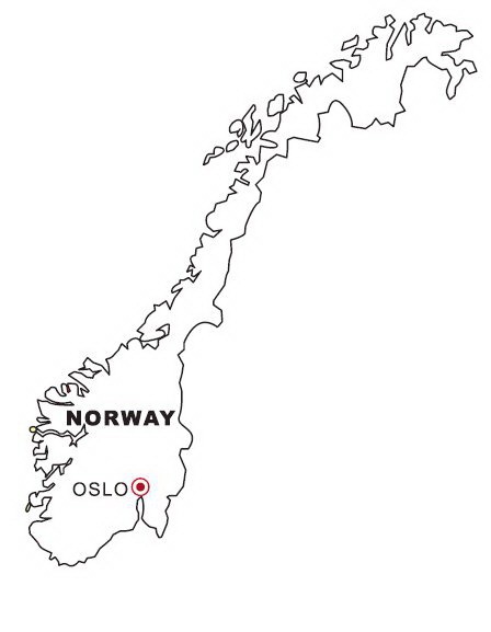 Mapa y Bandera de Noruega para dibujar pintar colorear imprimir