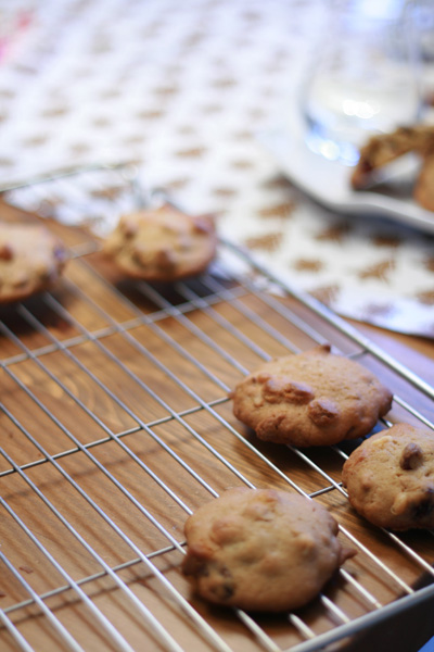 Cranberry chocolate chip cookies Cranberry chocolate chip cookies op een rooster