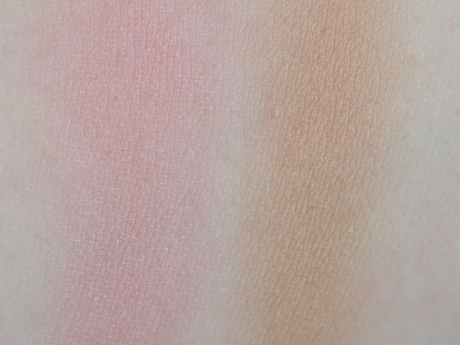 Swatches of Becca Mineral Blushes (blended out) Flowerchild,Wild Honey