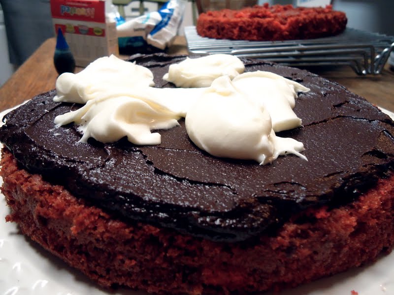 Eat, Run, Read Cake of the Week Dark Chocolate GanacheFilled Red