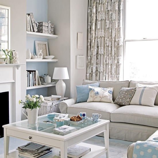 Blue and Grey Living Room
