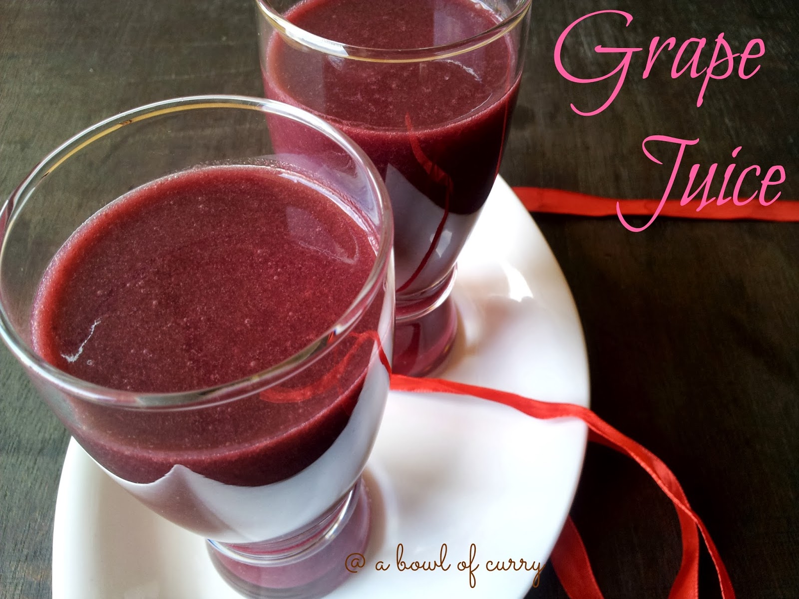 A Bowl Of Curry Grape Juice Refreshing.....