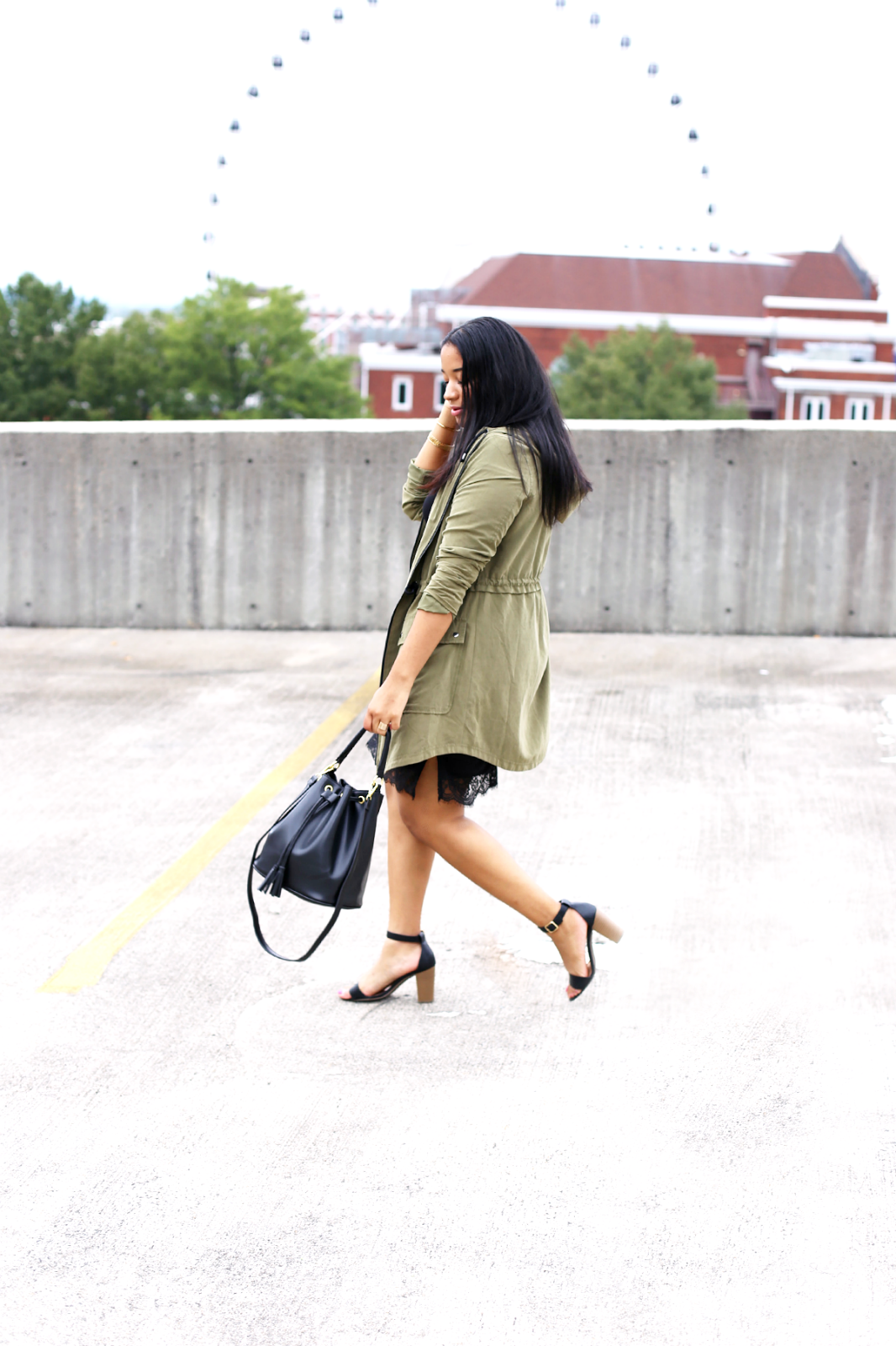 Army Jacket and Slip Dress