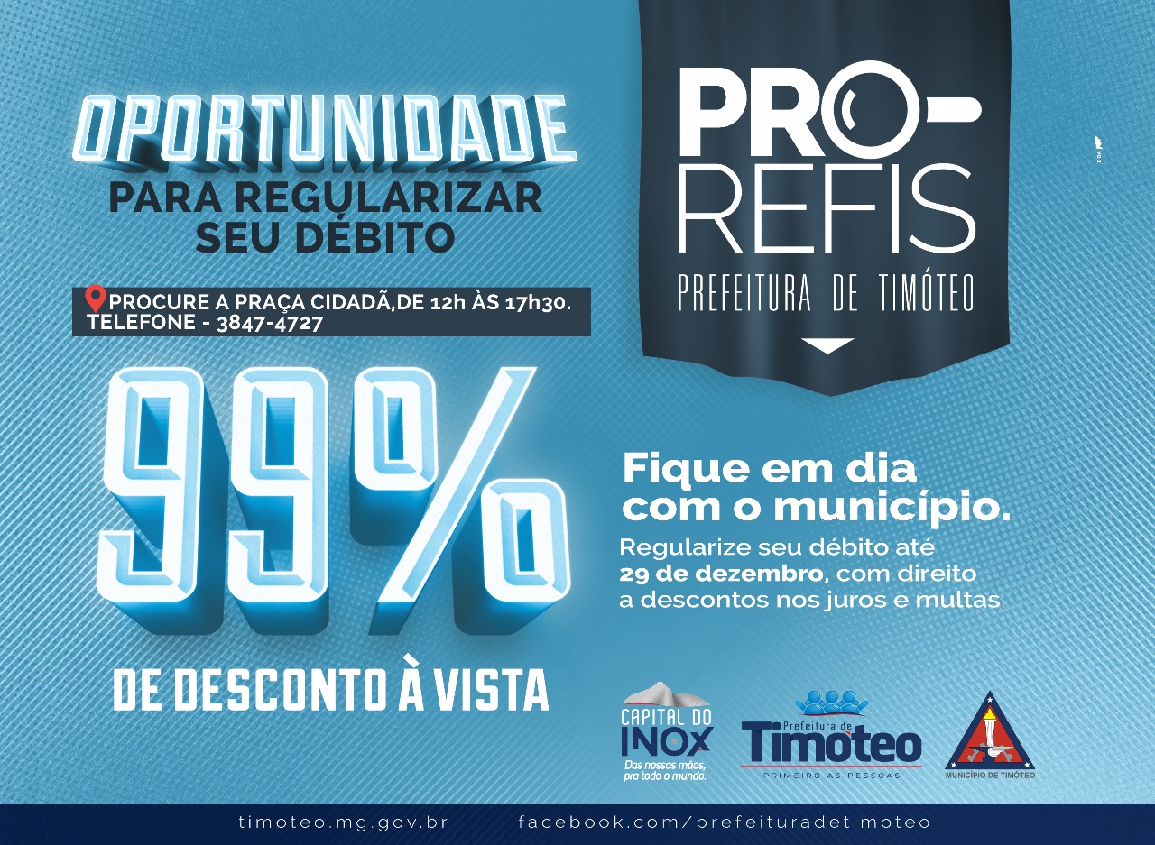 PRO-REFIS - 99% DE DESCONTO À VISTA