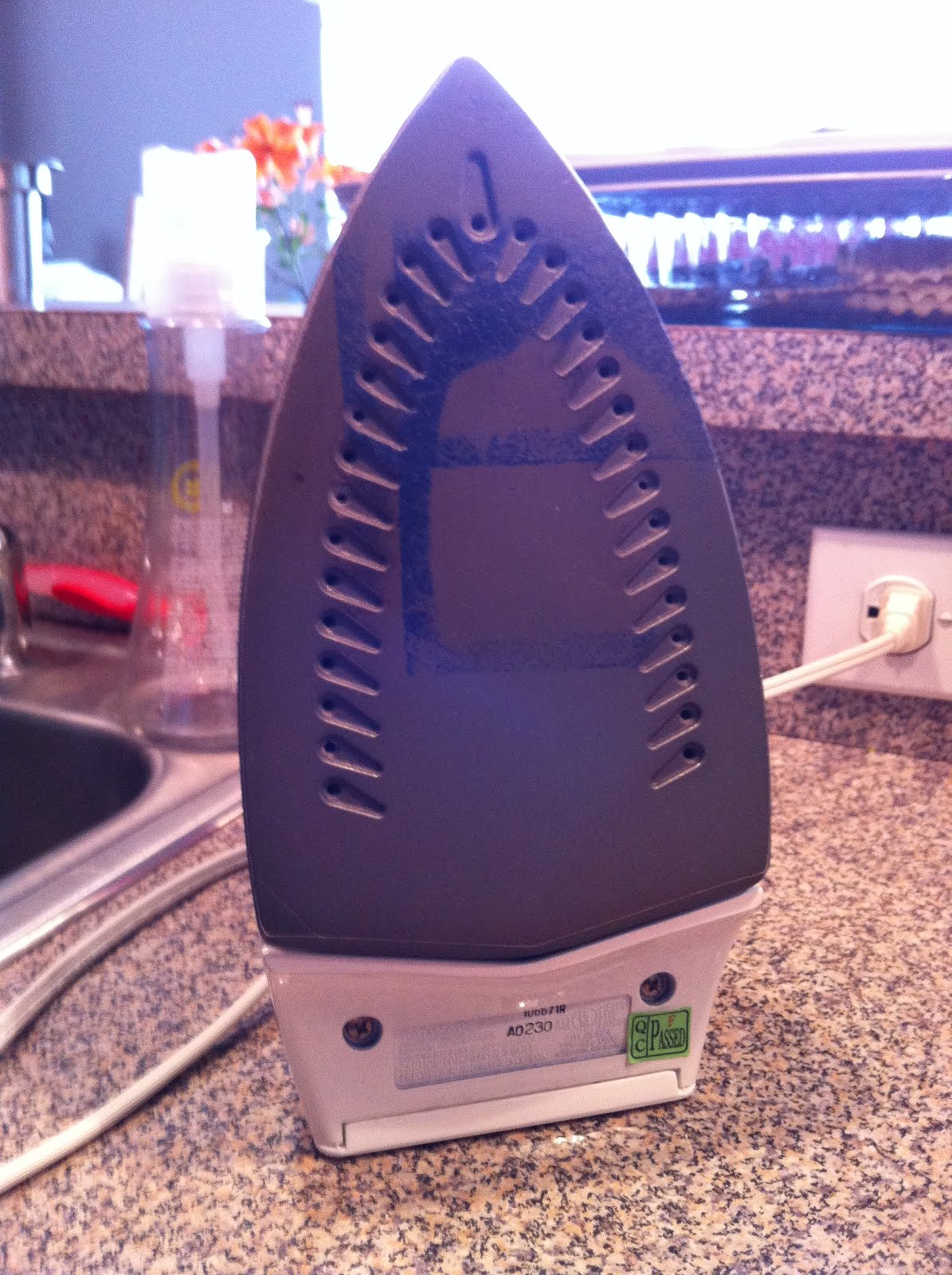 everywhere orange Fabric stuck on my iron