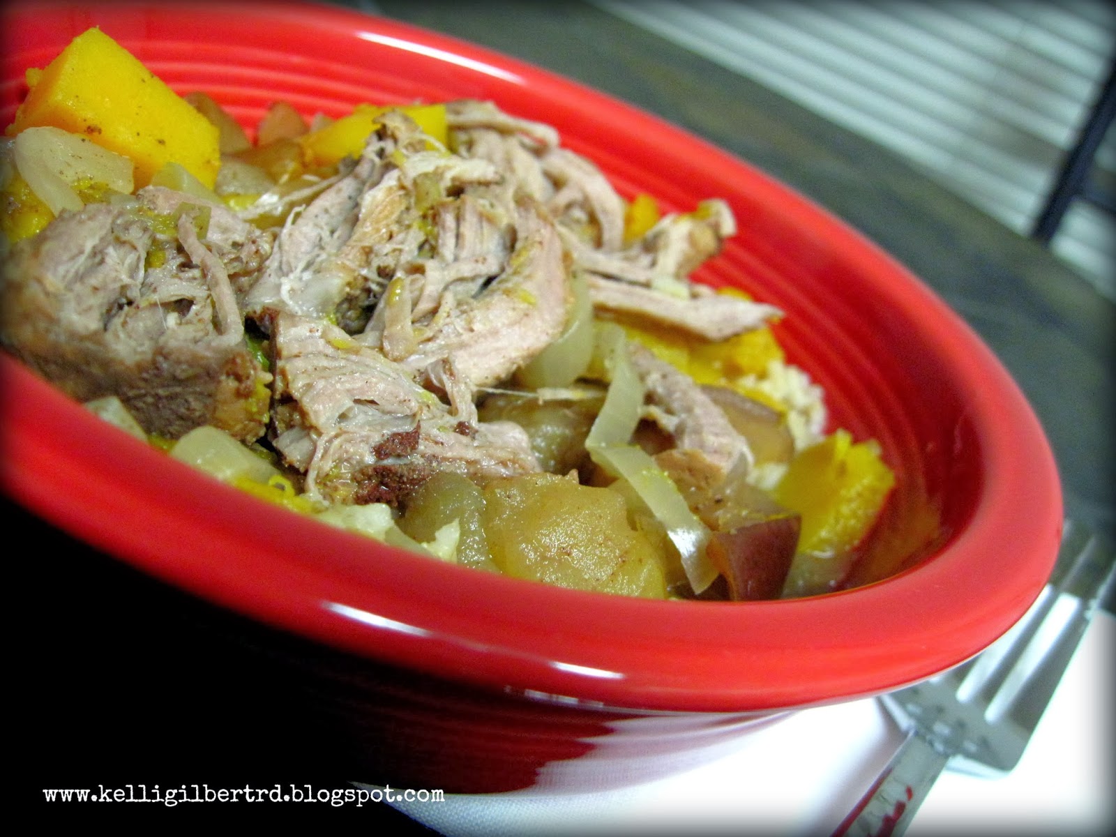 Kelli Gilbert Slow Cooker Pork Tenderloin with Apples and Butternut Squash