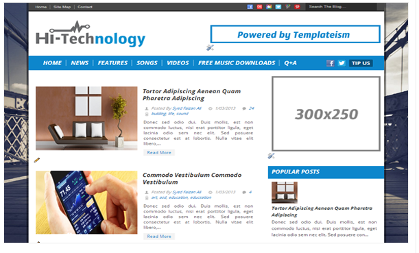 hi tech blogger template