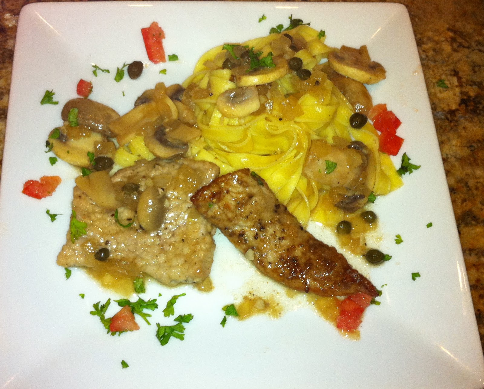 TASTE OF HAWAII VEAL SCALLOPINI WITH TAGLIATELLE PASTA
